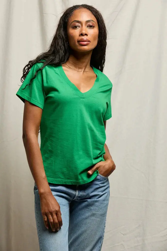 Ss Boxy V Neck Tee 1