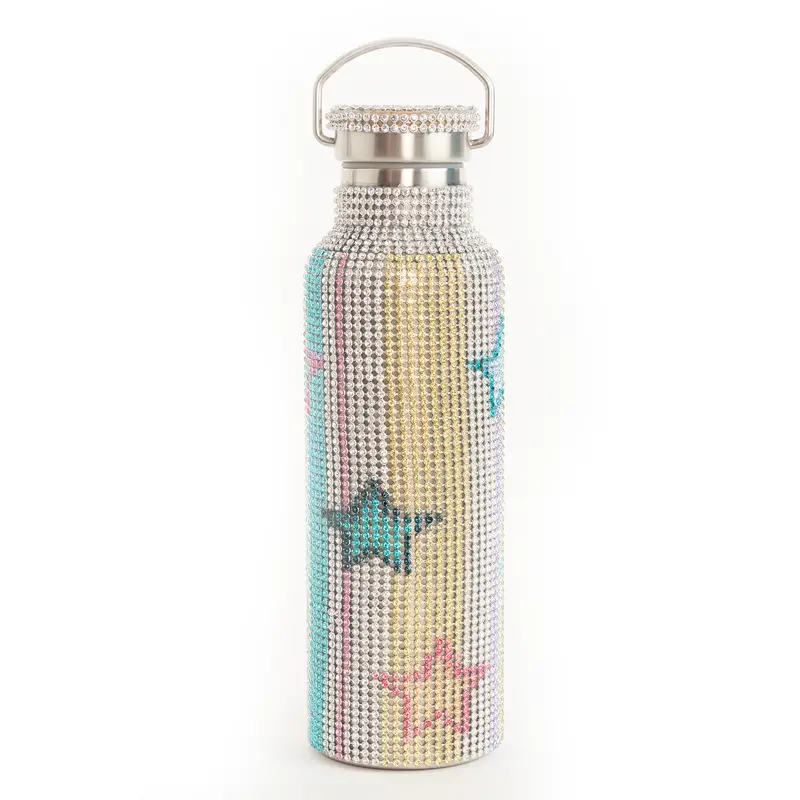 Star Stripe Multi Rhinestone Water Bottle 1