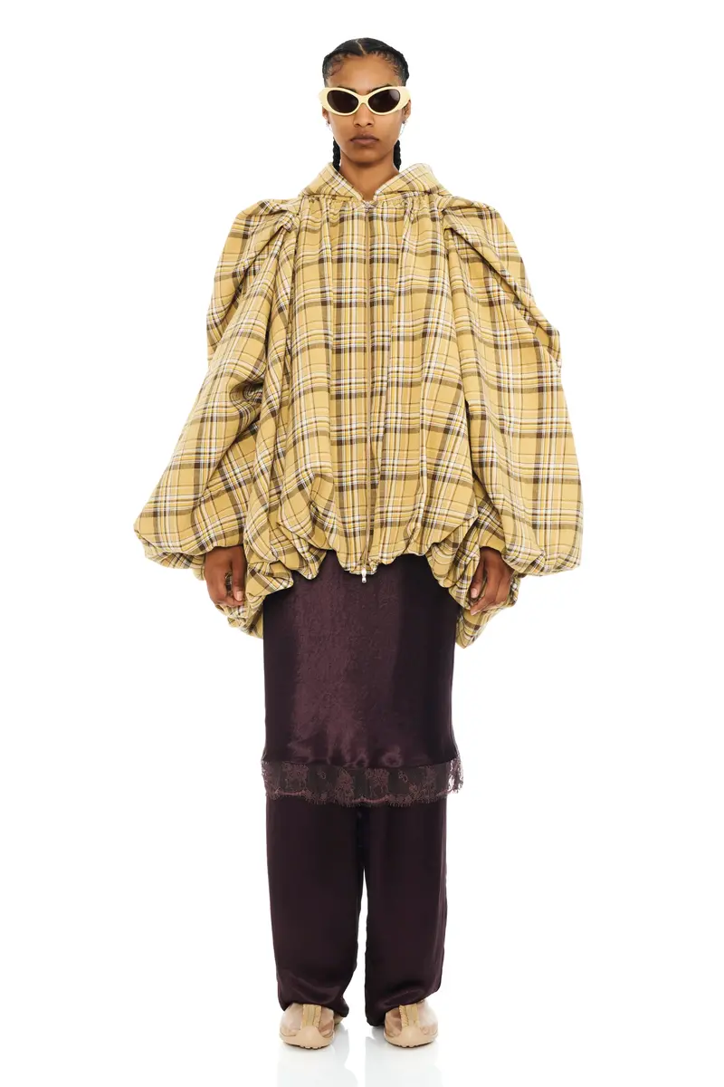 Sunflower Plaid Pillow Coat 1