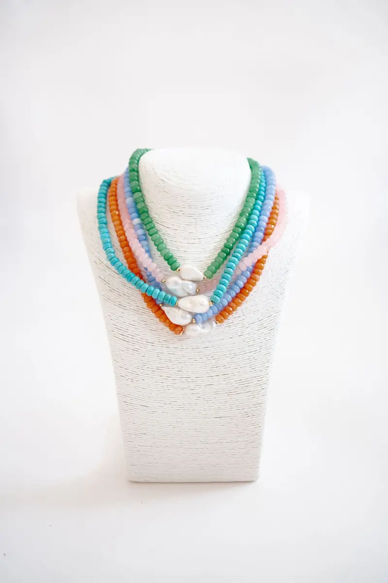 Susie- Quartz Beaded Necklace With Freshwater Pearl 1