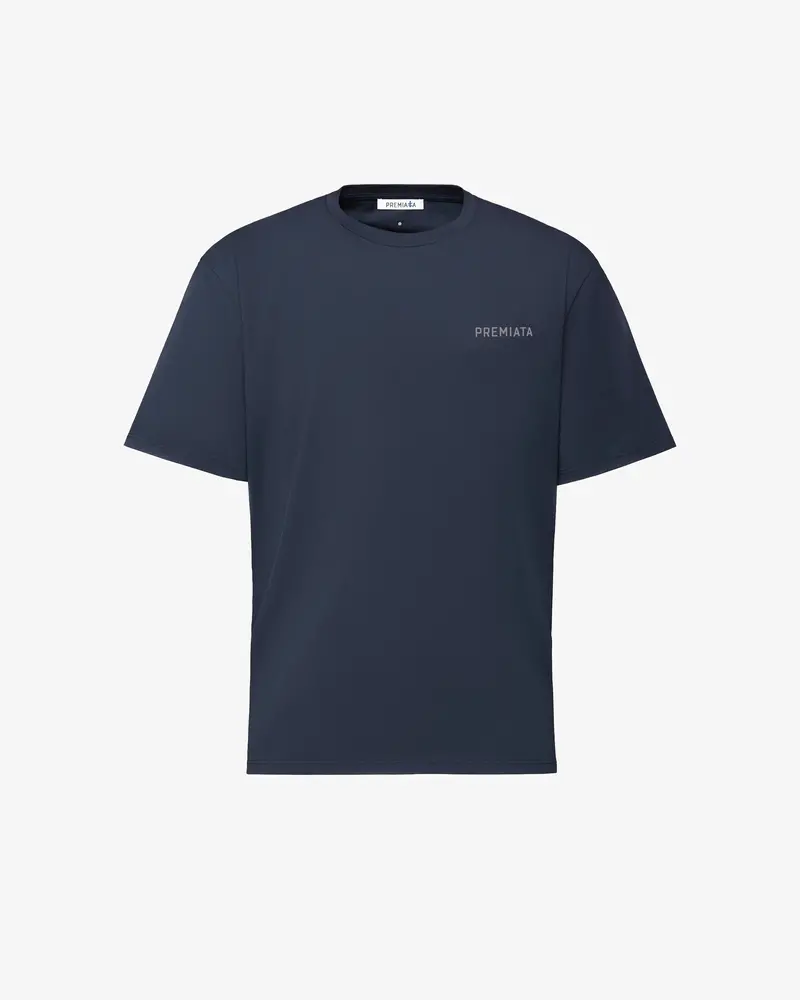 T-Shirt With Side Slits And Contrasting Details Blue 1