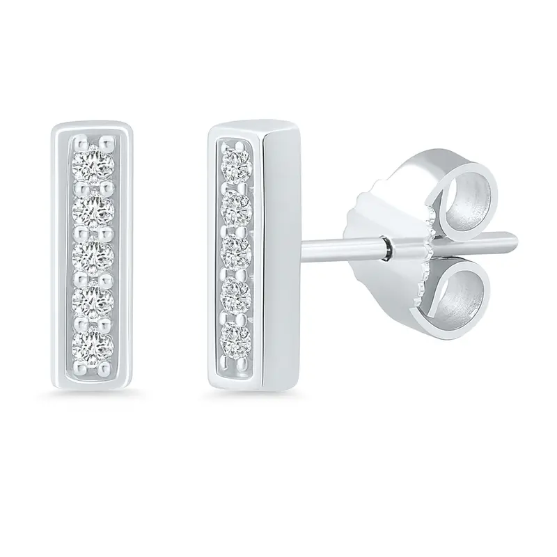 Tali & Tabi Diamondline Bar Earrings 2