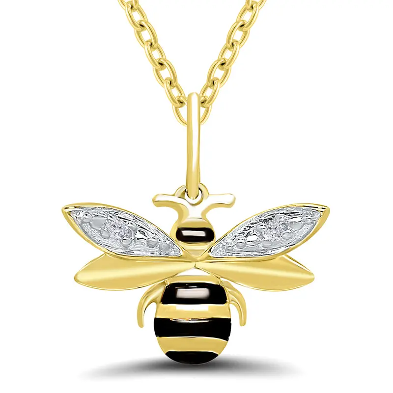 Tali & Tabi Golden Honeybee Diamond Pendant 1