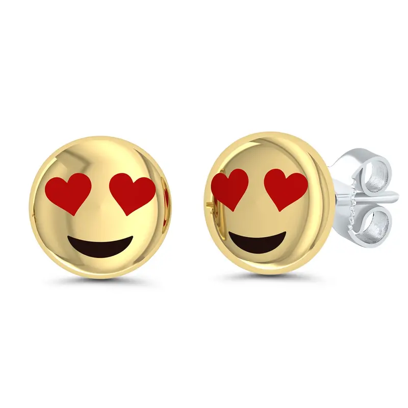 Tali & Tabi Heart Eyes Emoji Stud Earrings 1