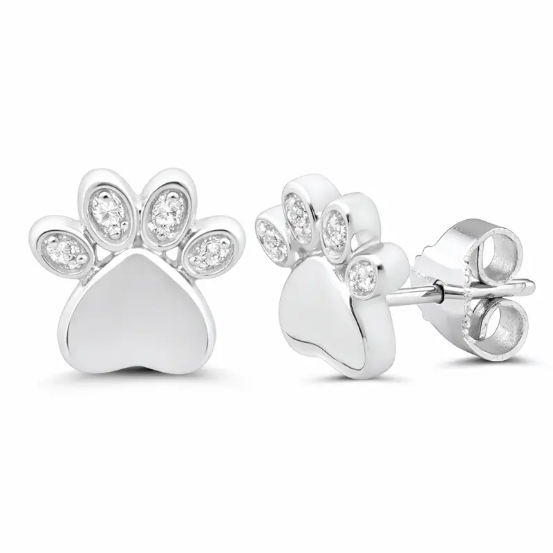 Tali &Amp; Tabi® Paws Of Love Diamond Studs 1
