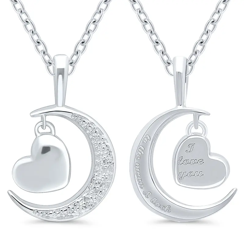Tali & Tabi Silver Moonlight Heart Pendant 1