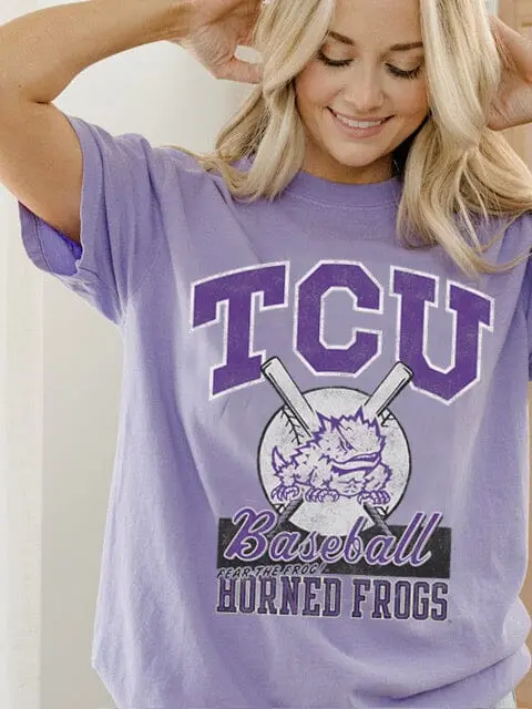 Tcu Horned Frogs Baseball Violet Tee 1