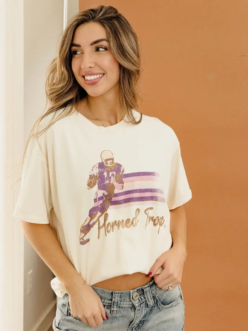 Tcu Horned Frogs Mono Qb Off White Thrifted Tee 1