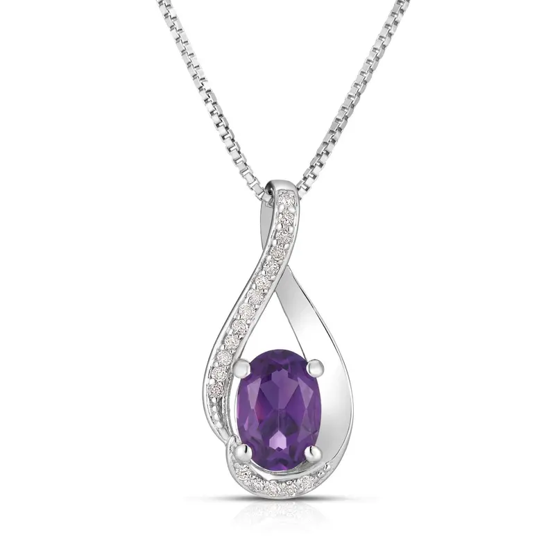 Teardrop Sweep Amethyst Pendant 1