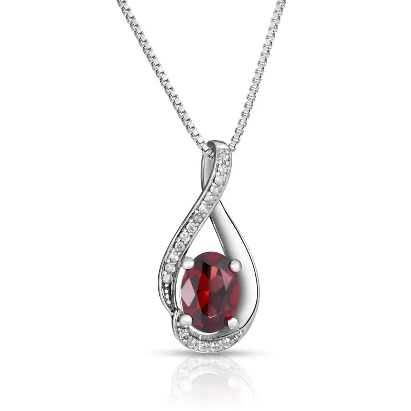 Teardrop Sweep Garnet Pendant 1