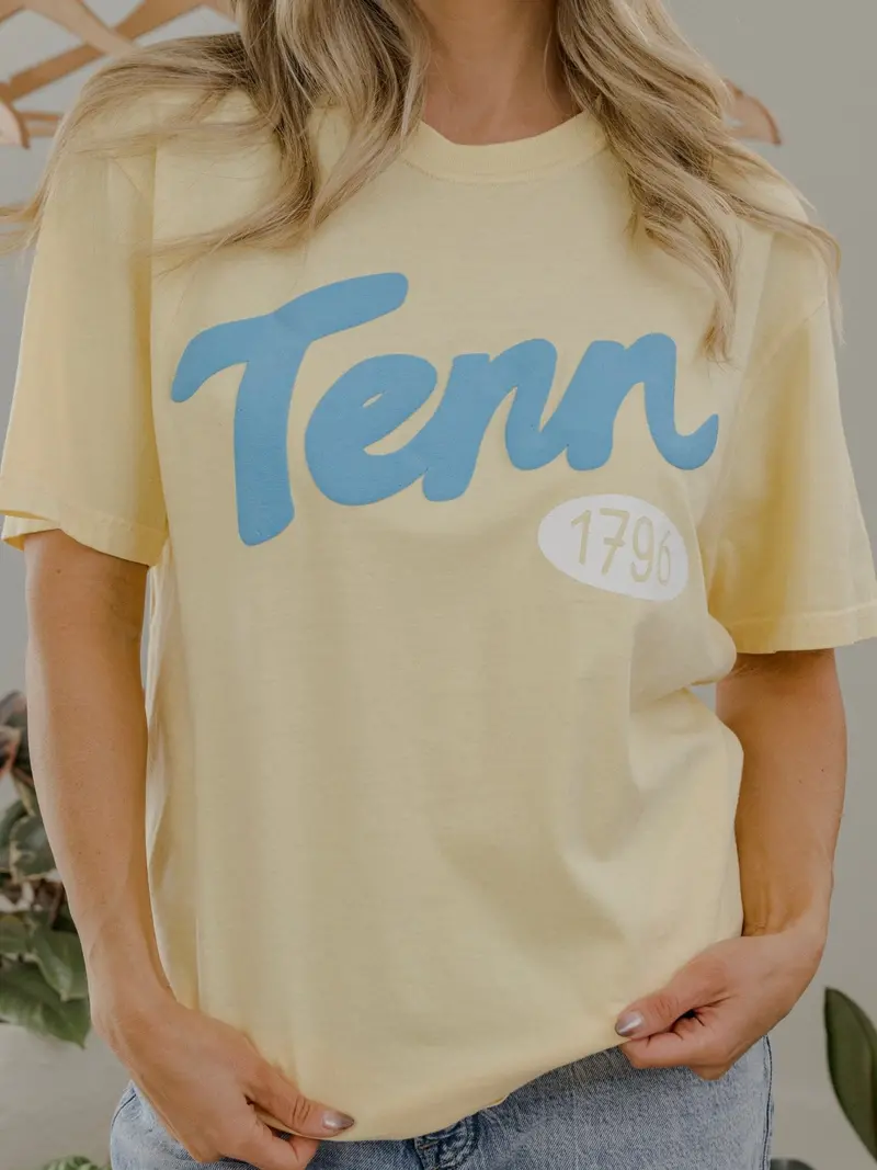 Tennessee 1796 Puff Ink Butter Comfort Colors Tee 1