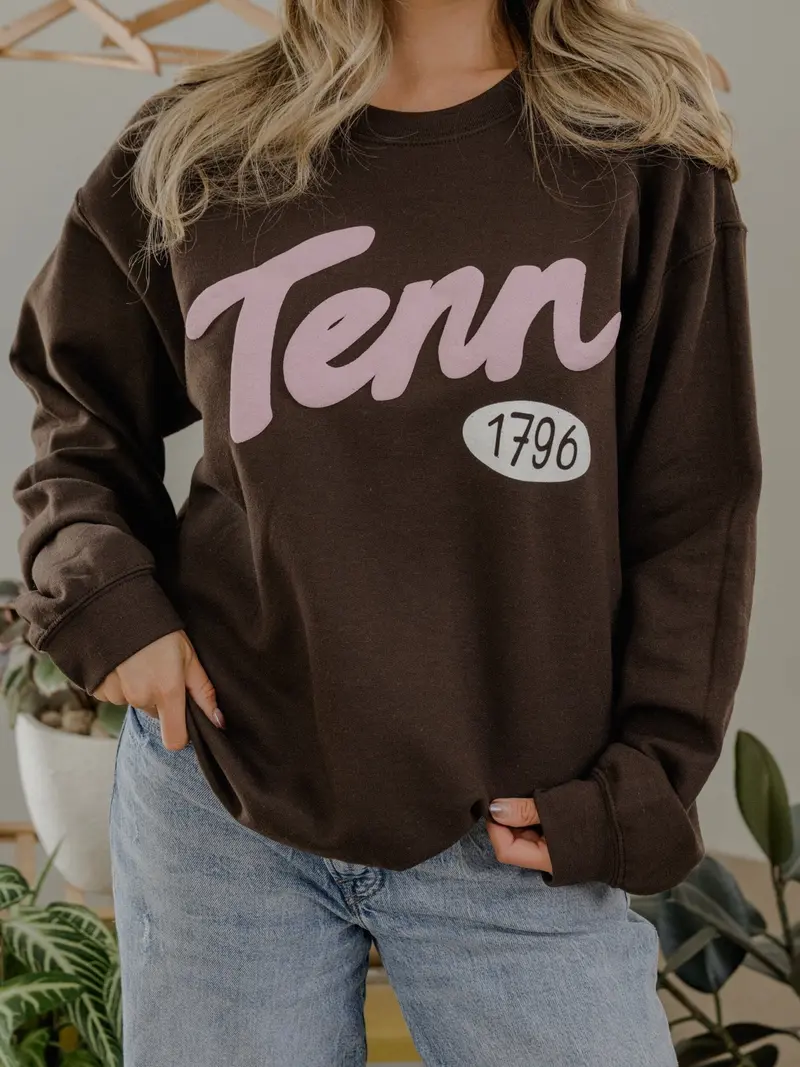 Tennessee 1796 Puff Ink Dark Brown Sweatshirt 1