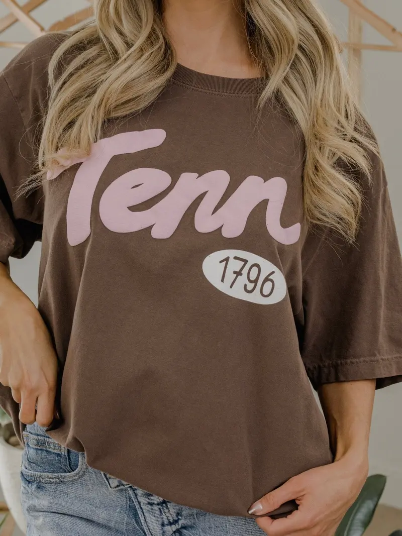 Tennessee 1796 Puff Ink Washed Cocoa Heavyweight Tee 1