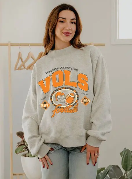 Tennessee Vols Gridiron Weekend Edit Ash Gray Mock Neck Sweatshirt 1