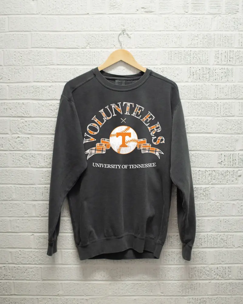 Tennessee Vols Heritage Plaid Baseball Pepper Sweatshirt 1