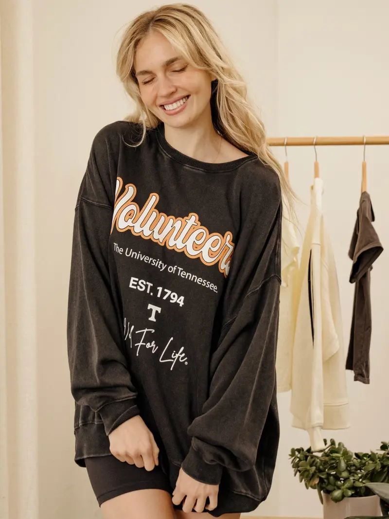Tennessee Vols Letterman Charcoal Chrome Hi Dive Sweatshirt 1