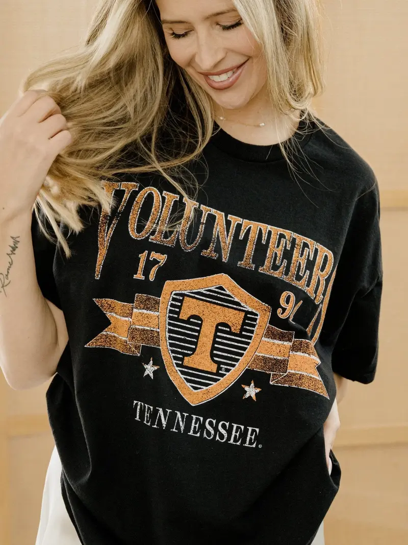 Tennessee Vols Pep Rally Black Thrifted Tee 1