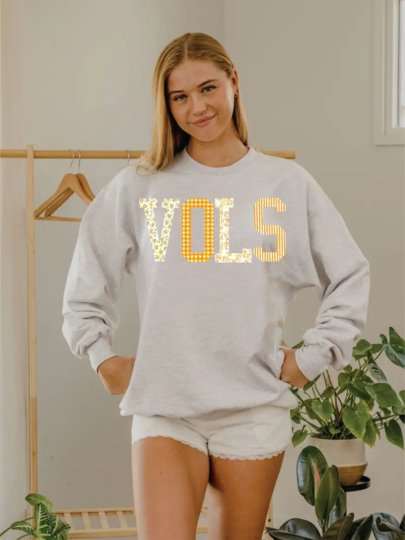 Tennessee Vols Quilted Puff Ink Ash Gray Sweatshirt 1