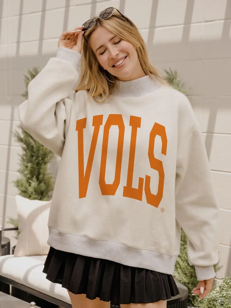 Tennessee Vols Tall Boy Gray Mock Neck Reversible Sweatshirt 1
