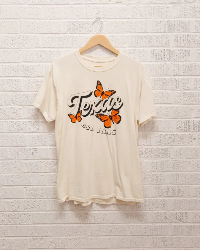Texas Butterfly Off White Thrifted Tee (Final Sale) 1