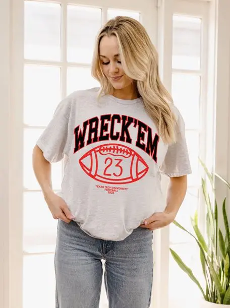 Texas Tech Campus Classic Ash Gray Thrifted Tee 1