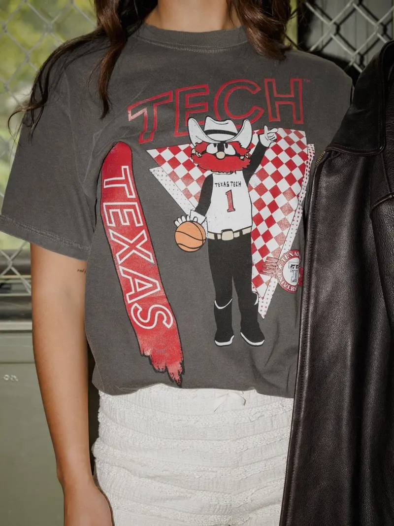 Texas Tech Courtside Basketball Pepper Cc Tee 1