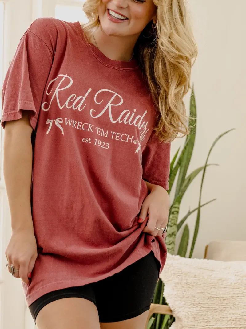Texas Tech Established Bows Red Tee 1