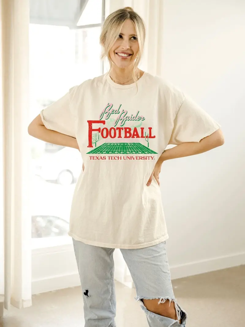 Texas Tech Football Field Off White Thrifted Tee 1
