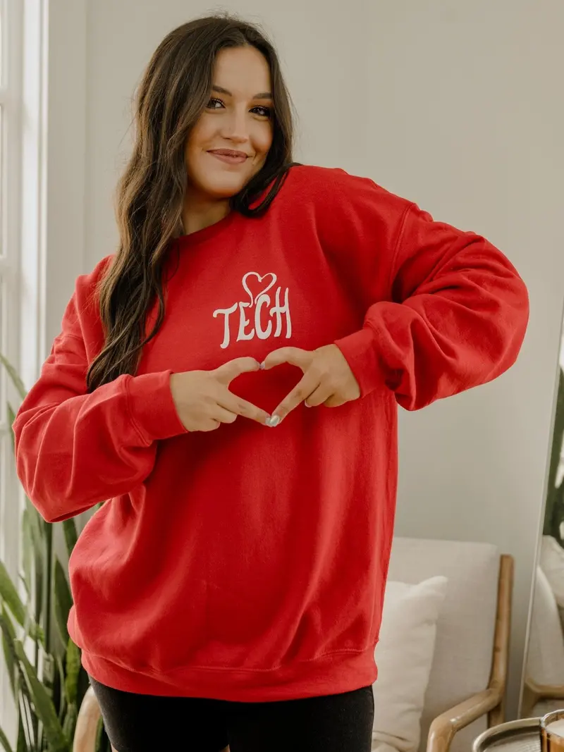 Texas Tech Lyric Puff Ink Red Sweatshirt 1