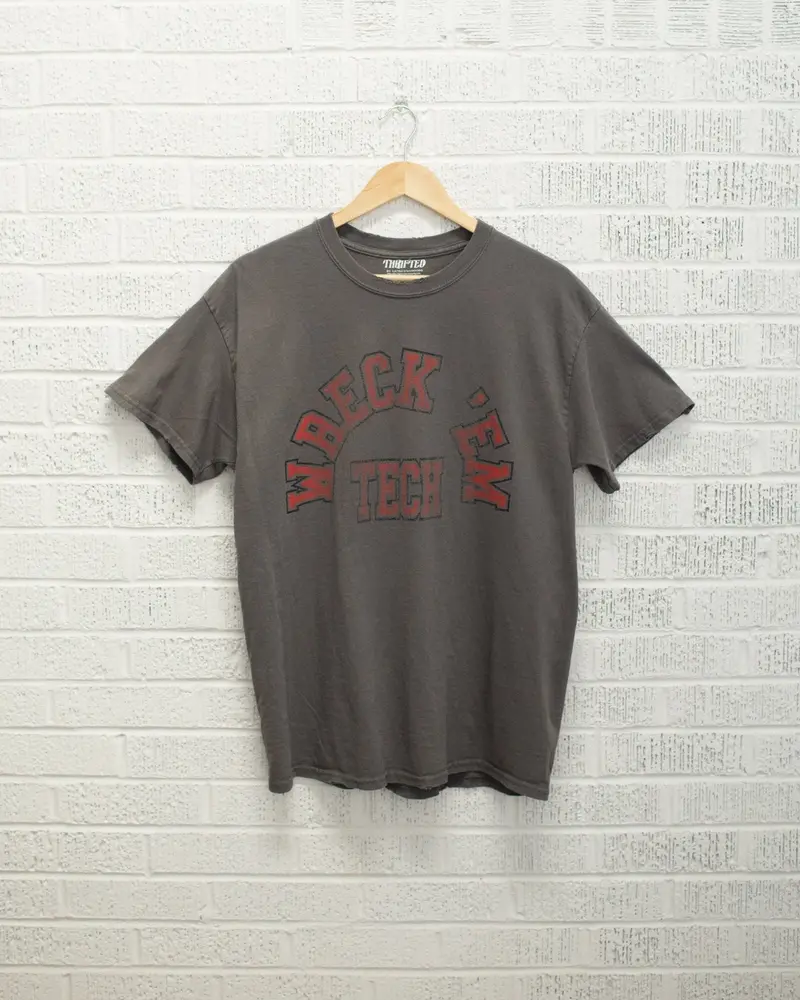 Texas Tech Mega Arch Charcoal Thrifted Tee 1