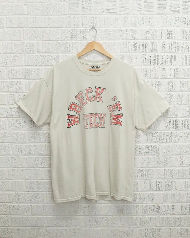 Texas Tech Mega Arch Off White Thrifted Tee 1