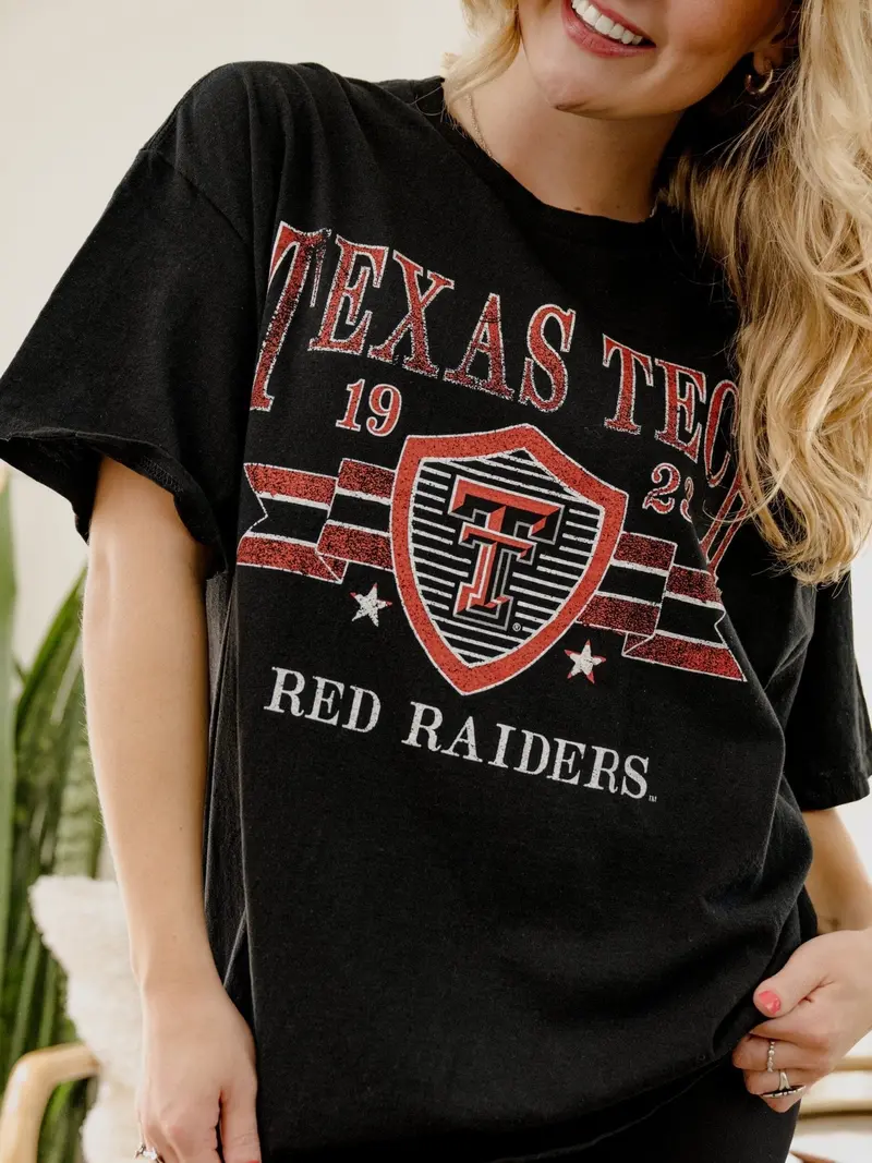 Texas Tech Pep Rally Black Thrifted Tee 1