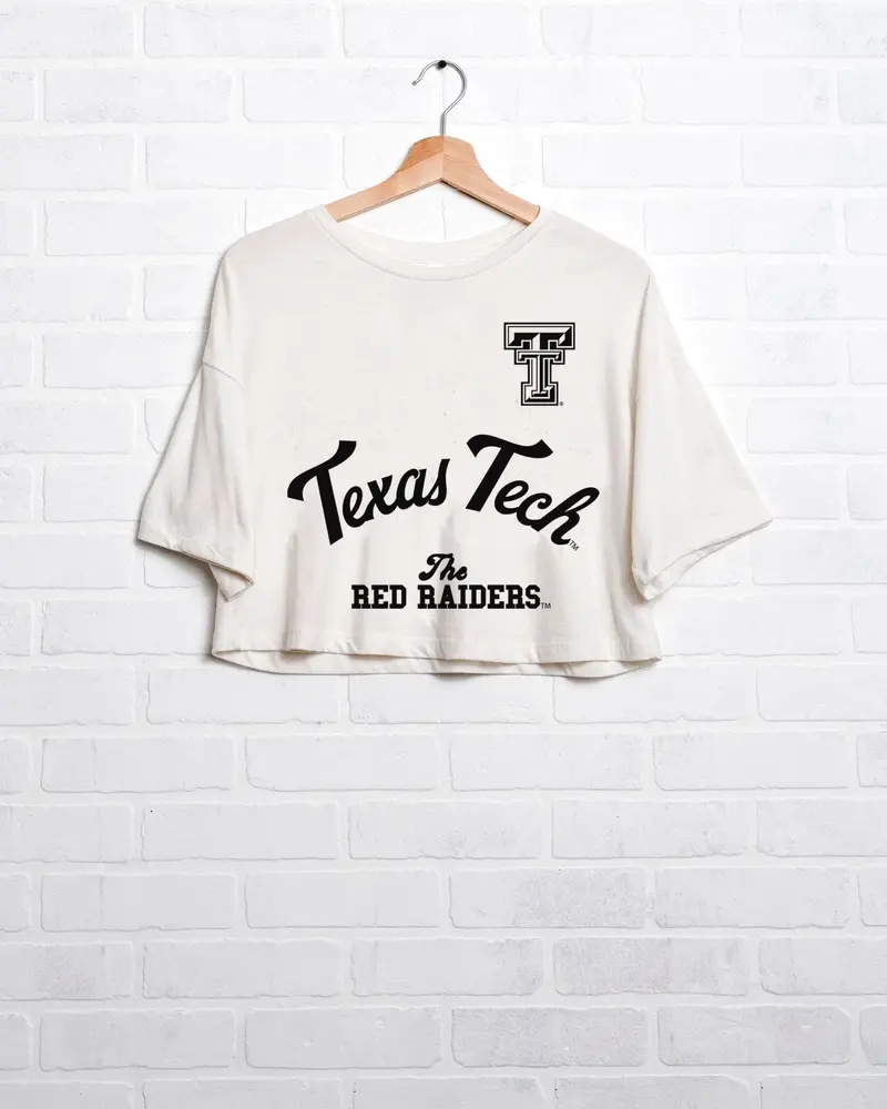 Texas Tech Quality White Cropped Tee 1