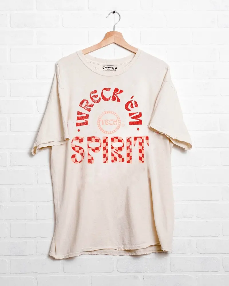 Texas Tech Spirit Off White Thrifted Tee 1