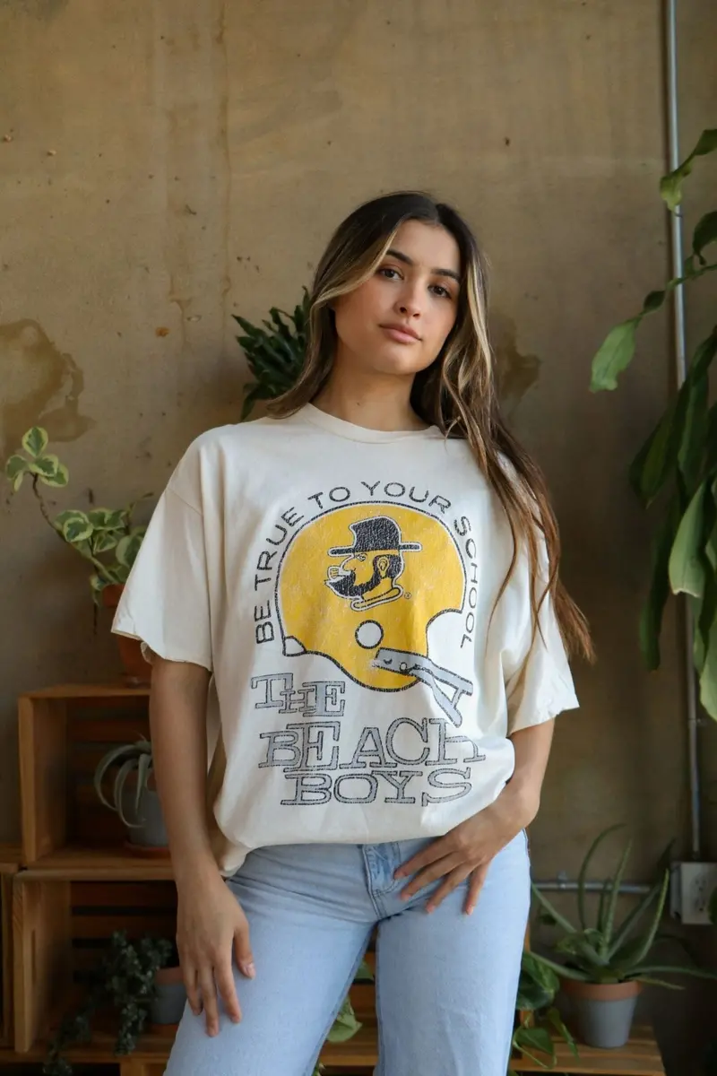 The Beach Boys App State True To Your School Off White Thrifted Tee 1