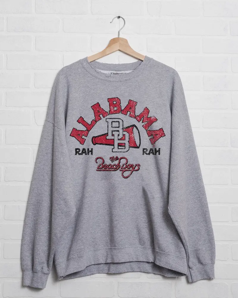 The Beach Boys Bama Cheer Arch Gray Thrifted Sweatshirt 1