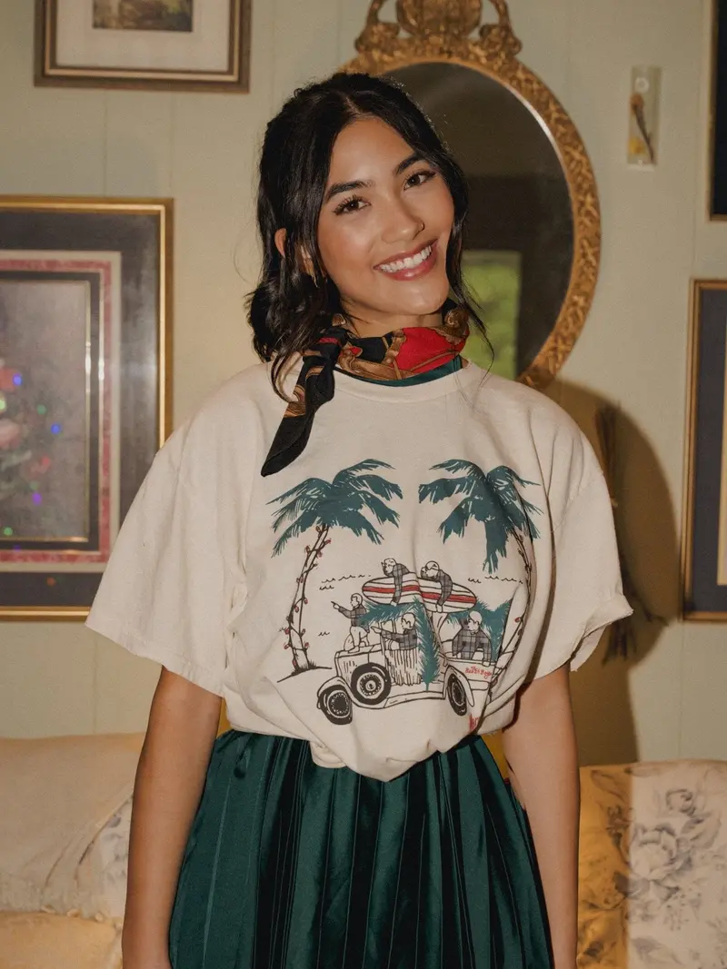 The Beach Boys Merry Christmas Baby Off White Thrifted Distressed Tee 1