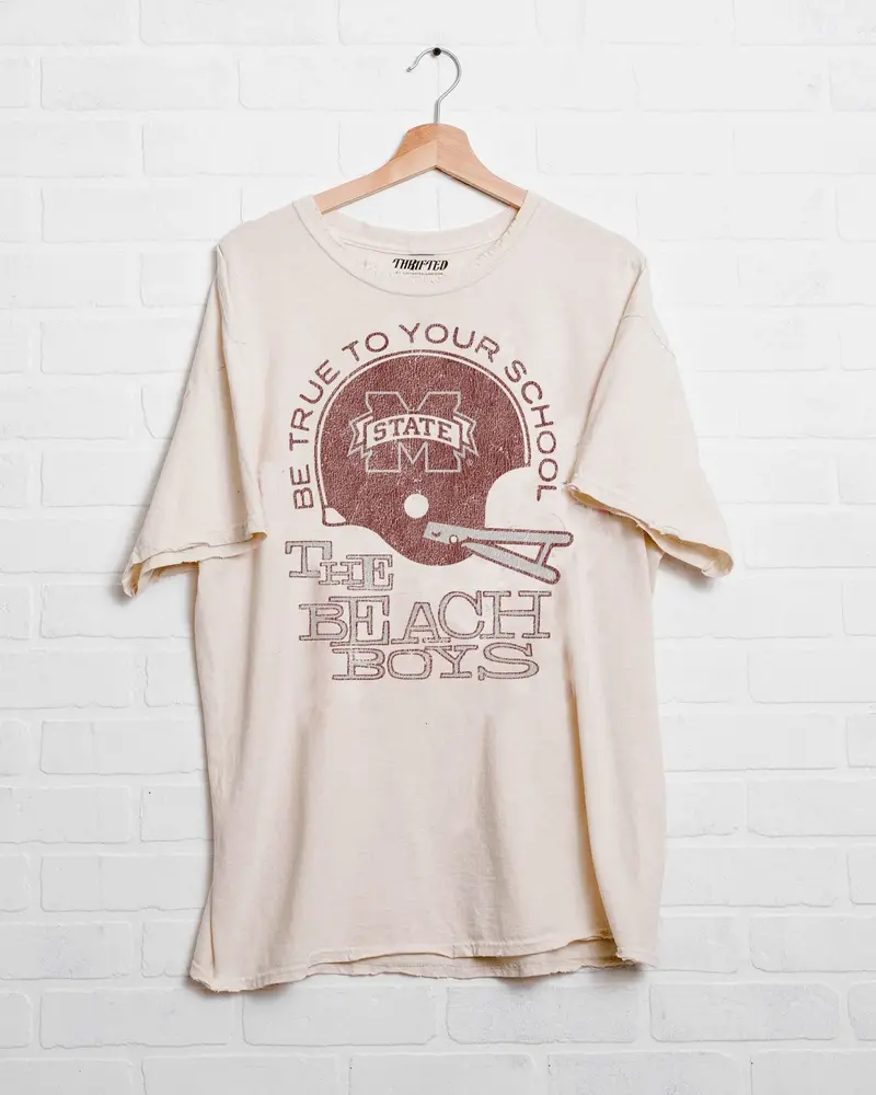The Beach Boys Msu Bulldogs True To Your School Off White Thrifted Tee 1