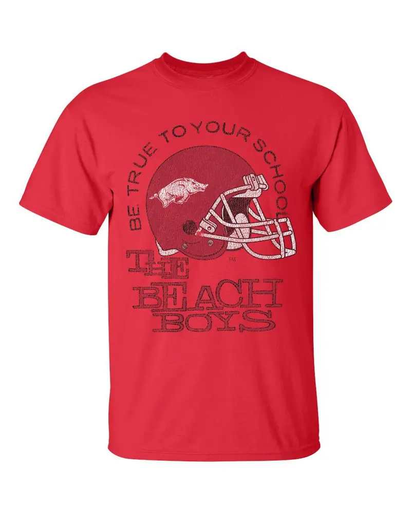 The Beach Boys Razorbacks True To Your School Cardinal Thrifted Tee 1