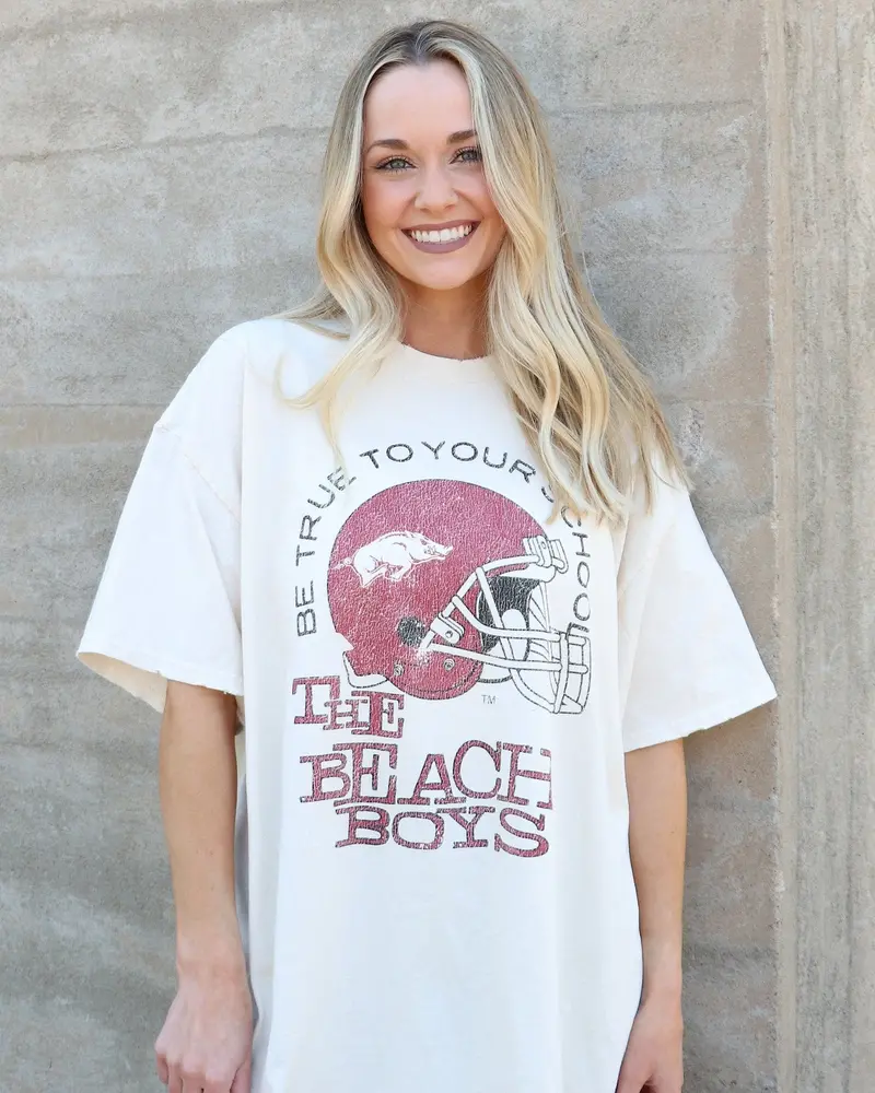The Beach Boys Razorbacks True To Your School Off White Thrifted Tee 1