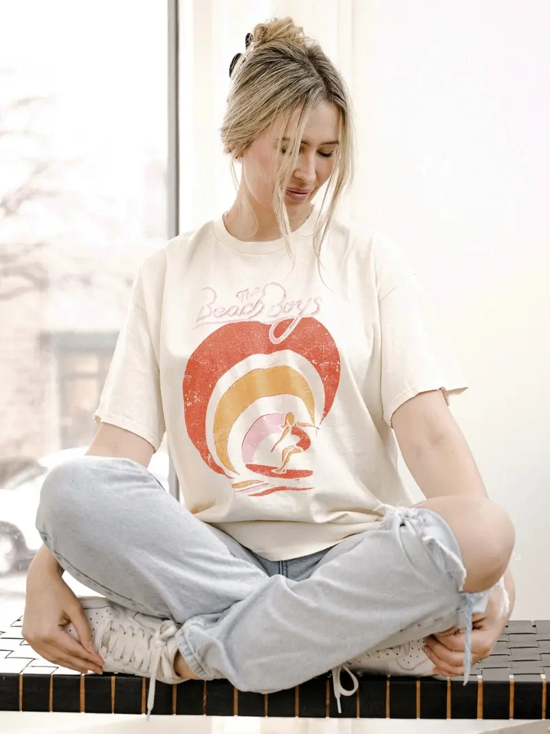 The Beach Boys Surfer Girl Off White Thrifted Tee 1