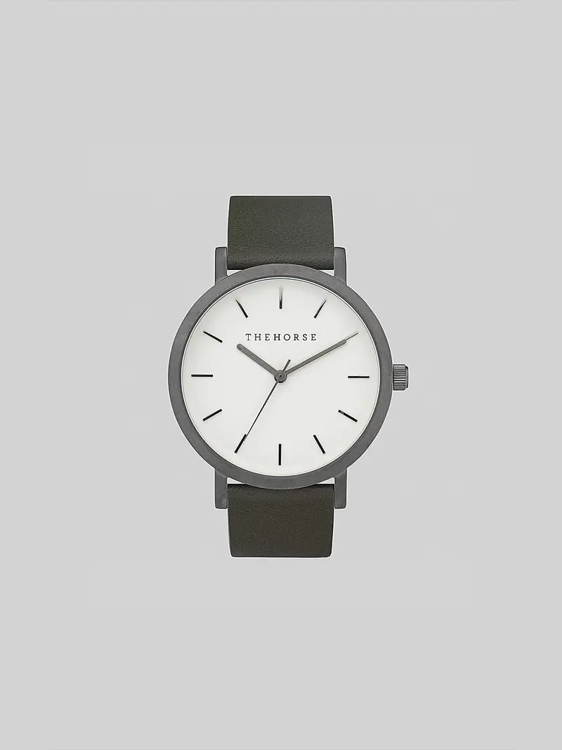 The Horse Brushed Gunmetal / Olive Watch 1