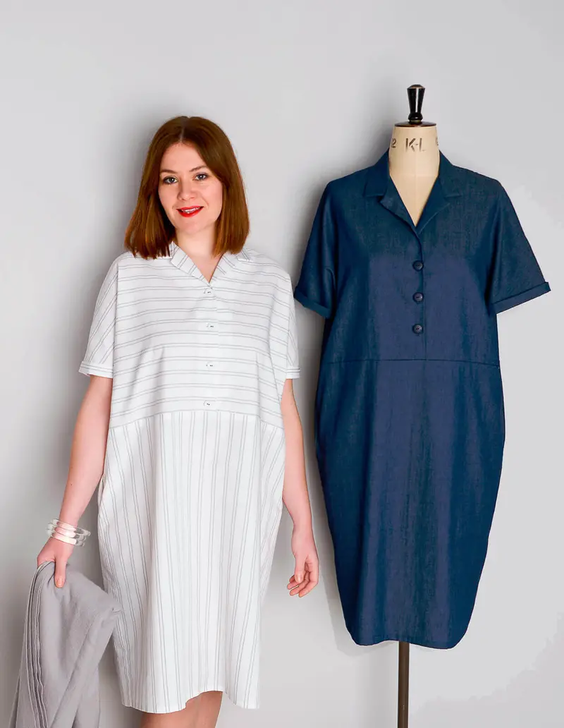 The Maker's Atelier Flip Collar Shirt Dress - Printed Copy Shop (+£7.00) 1