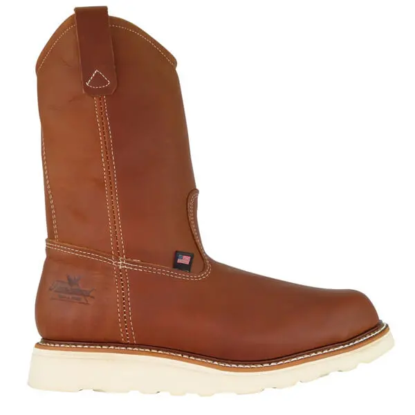 Thorogood Men's American Heritage 11 Inch Tobacco Safety Toe Pull-On Wellington 1