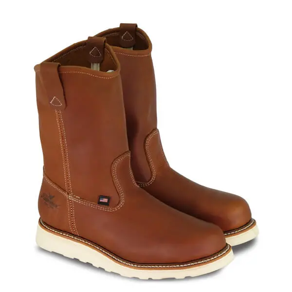 Thorogood Men's American Heritage 11 Inch Tobacco Safety Toe Pull-On Wellington 3