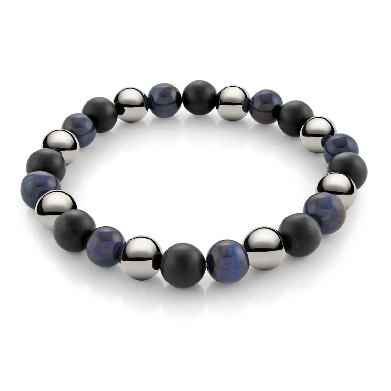Tiger’S Eye Hematite Onyx Bead Bracelet 1
