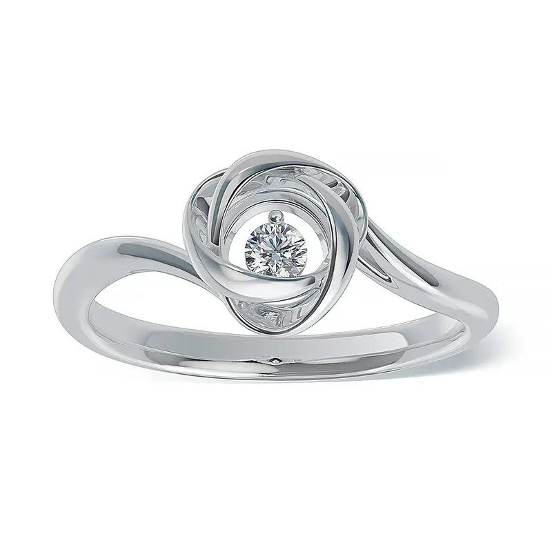 Time & Eternity Round Diamond Swirl Ring 1