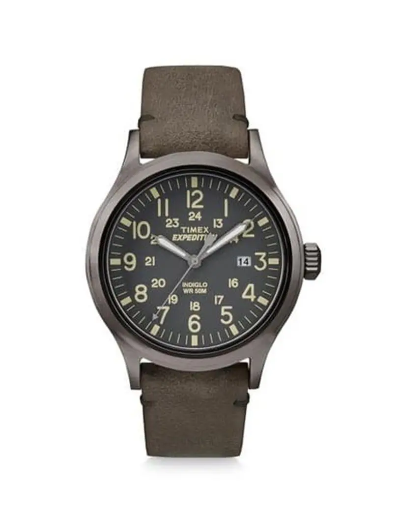 Timex Expedition Scout Brown Leather Gray Dial Movement Tw4b01700 40Mm 1
