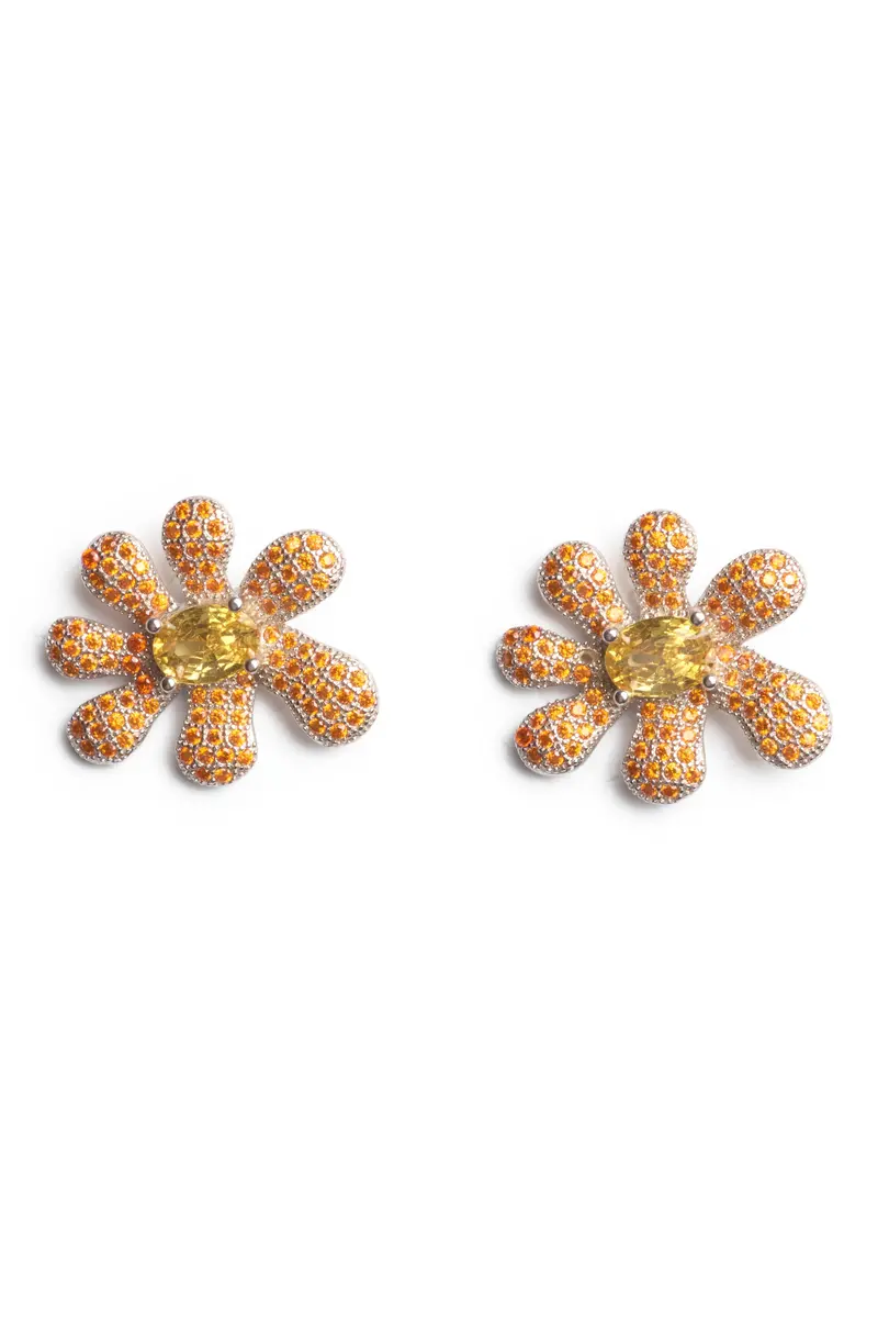 Topaz Pave Squashed Blossom Earring 1