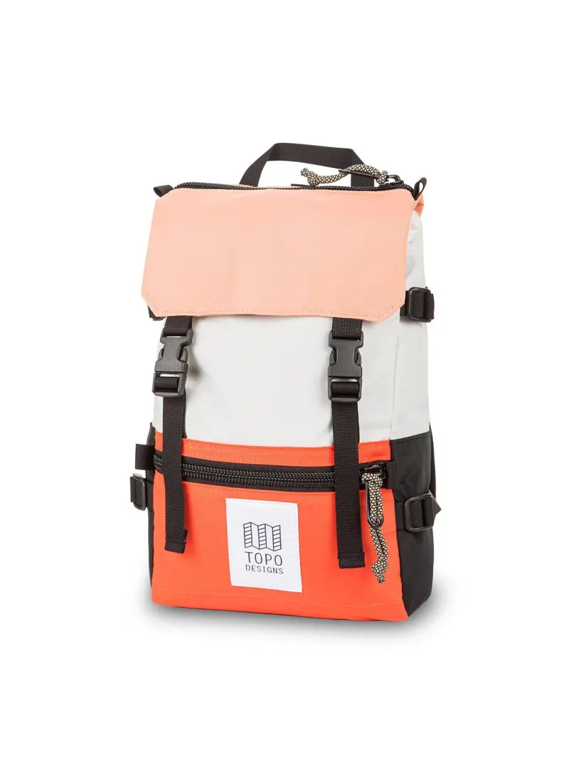 Topo Designs Rover Pack Mini Natural Hot Coral Peach 1